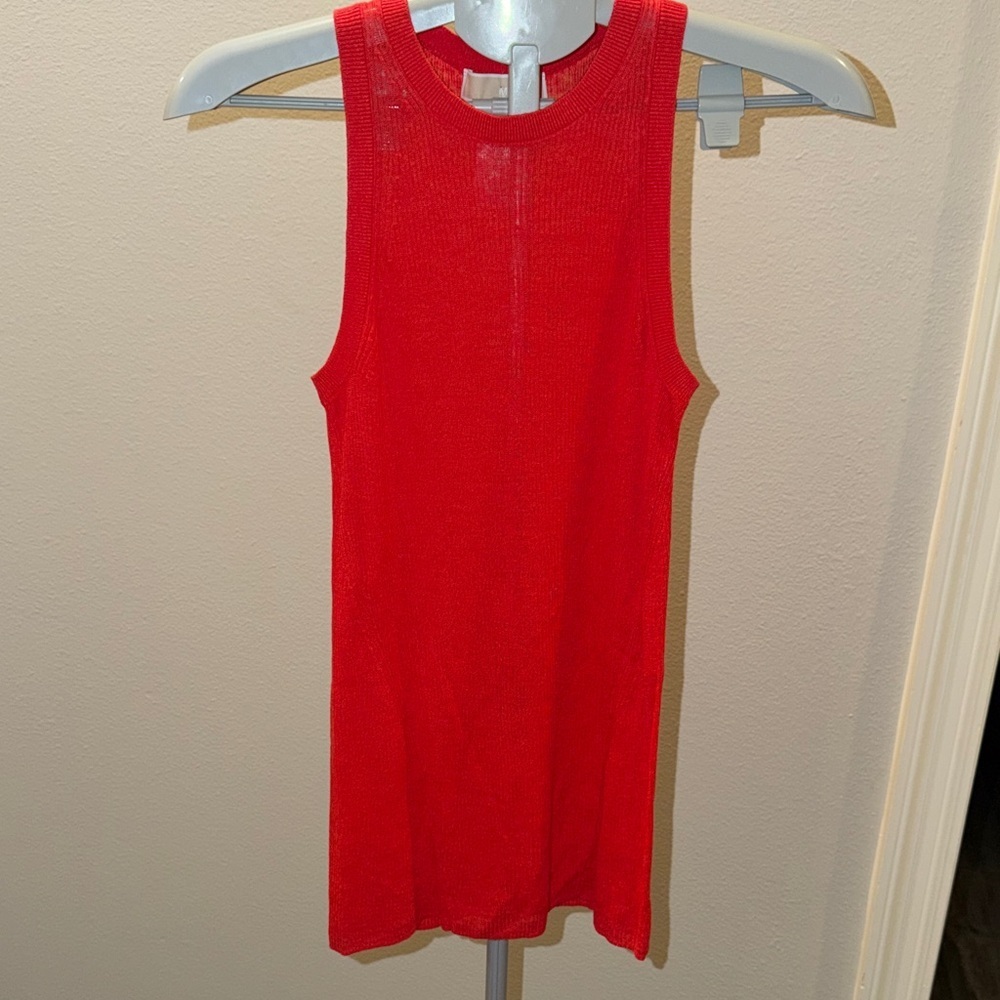 Michael Kors Vibrant Orange Red sleeveless blouse